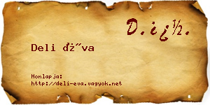 Deli Éva névjegykártya