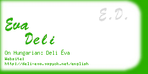 eva deli business card
